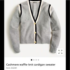 J crew Cashmere waffle-knit cardigan sweater
